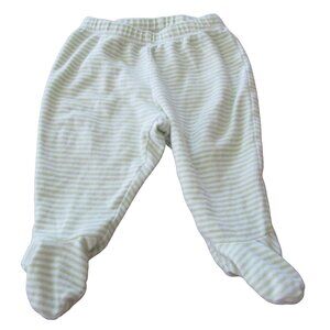 First Moments Pull On Sweatpants‎ Infant Boys 6M Green Striped Elastic Joggers